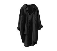 Generisch T-shirt à manches longues pour femme - Chemisier - Poésie florale, Noir , S