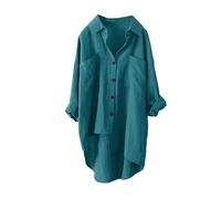 Generisch T-shirt à manches longues pour femme - Chemisier - Poésie florale, vert, XL