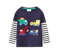 Generisch T-shirt à manches longues pour garçon - Pull à manches longues pour enfants - Dinosaure - 2 à 7 ans, Marine, 4-5 ans