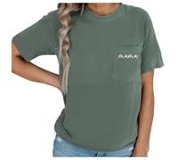 Generisch T-shirt d'allaitement confortable pour les femmes enceintes avec fermeture éclair discrète - Poche de poitrine pratique comme haut tendance, vert, XXL