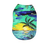 Generisch - T-shirt pour animal de compagnie avec imprimé floral pour petits chats - Chemise de plage respirante pour chiot - Tenue côtière fraîche - Sweat léger de style île (bleu, L2)