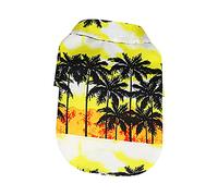 Generisch - T-shirt pour animal de compagnie avec imprimé floral pour petits chats - Chemise de plage respirante pour chiot - Tenue côtière fraîche - Sweat-shirt léger de style île (jaune, M)