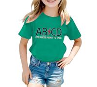 Generisch T-shirt pour enfant avec dicton amusant de parodie de musique rock - Haut amusant « AB/CD » pour garçons et filles | T-shirt à manches courtes pour les petits fans de musique