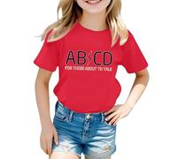 Generisch T-shirt pour enfant avec dicton amusant de parodie de musique rock - Haut amusant « AB/CD » pour garçons et filles | T-shirt à manches courtes pour les petits fans de musique