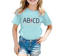 Generisch T-shirt pour enfant avec dicton amusant de parodie de musique rock - Haut amusant « AB/CD » pour garçons et filles | T-shirt à manches courtes pour les petits fans de musique