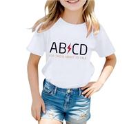 Generisch T-shirt pour enfant avec jeu de mots amusant de musique rock - T-shirt à manches courtes avec impression AB/CD pour garçons et filles | Haut amusant pour les petits fans de musique