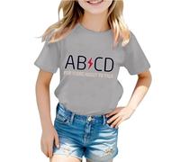 Generisch T-shirt pour enfant avec jeu de mots amusant de musique rock - T-shirt à manches courtes avec impression AB/CD pour garçons et filles | Haut amusant pour les petits fans de musique