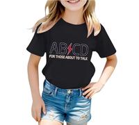 Generisch T-shirt pour enfant avec jeu de mots amusant de musique rock - T-shirt à manches courtes avec impression AB/CD pour garçons et filles | Haut amusant pour les petits fans de musique