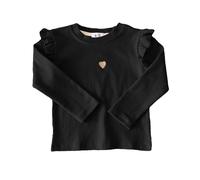 Generisch T-shirt pour enfant - Cœur brodé - Manches longues - En coton - Sous-vêtements décontractés - Haut décontracté - Pour tous les jours - École - Haut basique avec motifs brodés - Coupe douce