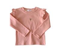 Generisch T-shirt pour enfant - Cœur brodé - Manches longues - En coton - Sous-vêtements décontractés - Haut décontracté - Pour tous les jours - École - Haut basique avec motifs brodés - Coupe douce