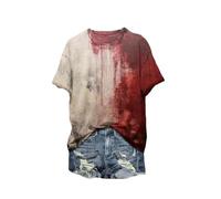 Generisch T-shirt sanglant d'Halloween pour femme « I Bin okay », Rouge profond, M