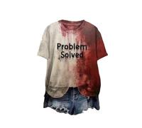 Generisch T-shirt sanglant d'Halloween pour femme « I Bin okay », sable, M