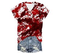 Generisch T-shirt unisexe avec imprimé « I'm Fine Blood » pour Halloween - Manches courtes - Avec imprimé en sang - Blessure de sang - Manches courtes, Verre à vin 3, XL
