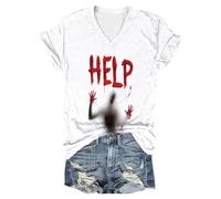 Generisch T-shirt unisexe avec imprimé « I'm Fine Blood » pour Halloween - Manches courtes - Avec imprimé en sang - Blessure de sang - Manches courtes, Rouge (3), 4XL