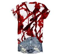 Generisch T-shirt unisexe avec imprimé « I'm Fine Blood » pour Halloween - Manches courtes - Avec imprimé en sang - Blessure de sang - Manches courtes, Argent-4., 5XL