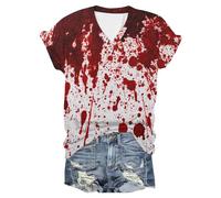 Generisch T-shirt unisexe avec imprimé « I'm Fine Blood » pour Halloween - Manches courtes - Avec imprimé en sang - Blessure de sang - Manches courtes, Transparent-4, XL