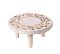 Generisch Table à plantes en bois - Tabouret rond - Support pour pots de fleurs - Pour terrasse, salon, chambre à coucher, jardin, décoration intérieure et extérieure