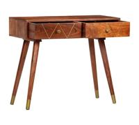 Generisch Table console 90 x 35 x 76 cm en bois d'acacia massif avec 2 | Style rustique, fait à la main, grain unique, facile d'entretien, montage facile