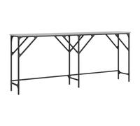 Generisch Table console gris sonoma 180 x 29 x 75 cm en bois et cadre en | Matériau en bois, résistant à l'humidité, pieds réglables, capuchons en plastique, cadre en métal, support mural, industriel