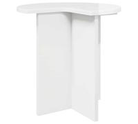 Generisch Table d'appoint en bois blanc brillant Ø 39 x 38 cm | Forme ronde, surface facile d'entretien, construction robuste, polyvalent, montage facile