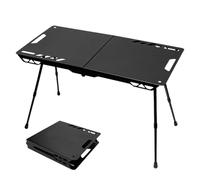 Generisch Table de camping en alliage d'aluminium portable et réglable en hauteur - Table de camping pliable légère pour pique-nique, randonnée, voyage, barbecue, voyage, extérieur, intérieur, cour