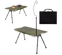 Generisch Table de camping portable - Table de jardin pliable - Table d'extérieur réglable en hauteur avec support de lumière pour jardin, balcon, barbecue, terrasse