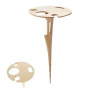 Generisch Table de pique-nique pliable - Table de pique-nique d'extérieur avec porte-gobelet, cadre en bois - Étagère à vin pour pêche, randonnée, jardin, fête, camping, route