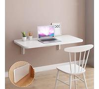 Generisch Table pliante murale pour enfants, console de cuisine peu encombrante, établi d'ordinateur, design mural invisible, supporte jusqu'à 50 kg, blanc (45,7 x 40,6 cm)