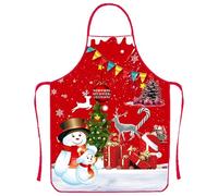 Generisch Tablier de cuisine pour femme - Réglable - Tablier de barbecue - Tablier de cuisine amusant - Tablier de Noël - Cadeau d'anniversaire - Tablier à bavette pour cuisine, jardin, salon, Rouge 4