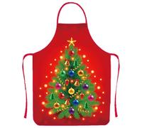 Generisch Tablier de cuisine pour femme - Réglable - Tablier de barbecue - Tablier de cuisine amusant - Tablier de Noël - Cadeau d'anniversaire - Tablier à bavette pour cuisine, jardin, salon, Rouge 5