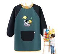 Generisch Tablier de peinture pour enfants | Tablier à manches longues pour enfants | Tablier imperméable pour le bricolage, l'enseignement, la cuisine, l'art, Noir , XXL