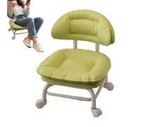 Generisch Tabouret à roulettes avec et roulettes silencieuses à 360 degrés | Siège de pédicure à roulettes avec dossier pour atelier, maison, garage, bibliothèque, studio, bureau, nettoyage, pédicure