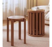 Generisch Tabourets empilables, table à manger et chaises 4 en 1, coins arrondis, plateau de table épaissi, pieds de table épais, tabouret en bois rond, table d'appoint moderne à la mode pour le salon