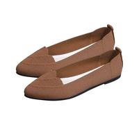 Generisch Talon bas pour femme - Bout pointu - Chaussures de mariage avec talon bas - Pied large sans lacets - Élégantes - Douces et respirantes - Légères - Chaussures de travail, marron, 41 EU