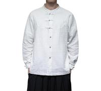 Generisch Tang Costume pour homme - Chemise de loisirs chinoise surdimensionnée - Cardigan Tai Chi - Uniforme Wing Chun - Vêtement d'arts martiaux - Chemise uniforme - Veste en chanvre - Chemise