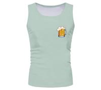 Generisch Tanken Débardeur pour homme avec motif de bière, mode d'été, sans manches, respirant, confortable, imprimé chope de bière, style décontracté débardeur brillant, Vert menthe., XL