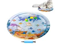 Generisch Tapis à eau pour chat - Épais - Enrichissant sensoriel interactif - Avec poissons - Pour enrichir et refroidir - Tapis d'activité pour la pêche