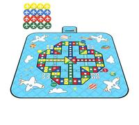 Generisch Tapis de jeu d'extérieur | Couverture imperméable avec pièces d'échecs - Jeu familial léger et pliable pour camping, parc, prairie