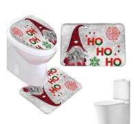 Generisch Tapis de salle de bain de Noël | Couvercle de toilettes de Noël en forme de U, tapis de sol antidérapant pour maison, appartement, hôtel, auberge, maison de vacances, vacances d'hiver