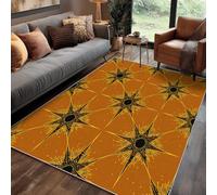 Generisch Tapis Mid Century Modern Salon Chambre 80 x 150 cm, Tapis Retro Orange Jaune Lavable Antidérapant Poil Ras, Mid Century Modern Moquette Descente De Lit, Decoration Intérieur