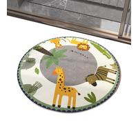 Generisch Tapis rond lavable | Tapis rond lavable, 100 cm antidérapant et imperméable avec motif animal pour chambre à coucher, chambre d'enfant, salle de jeux et cuisine