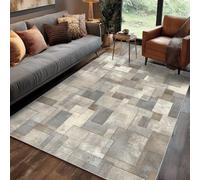 Generisch Tapis Style Industriel Salon Chambre 80 x 150 cm, Tapis Mid Century Modern Beige Gris Lavable Antidérapant Poil Ras, Style Industriel Moquette Descente De Lit, Decoration Intérieur