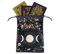 Generisch Tarot en velours - Sac de rangement des phases de la lune, élégant sac à cartes avec motif arbre de vie, étui pour cartes Oracle mystiques, pour accessoires ésotériques, bijoux, avec
