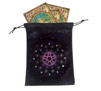 Generisch Tarot Rune Bag - Support de rangement souple - Récipient pour accessoires de tarot, 13 x 18 cm, sac portable à cordon - Probabilité pour les jeux Oracle, runes, dés