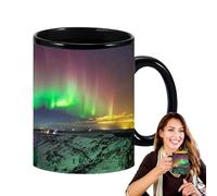 Generisch Tasse à café à changement de chaleur - Tasse à café qui change de couleur - Tasse à café en céramique au design - Tasse magique sensible à la chaleur pour boissons chaudes et froides