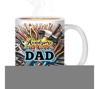 Generisch Tasse à café « Best Dad Ever » - 8 x 8 x 9,5 cm - Grande tasse à café en céramique pour la fête des pères, 350 ml, créative, portable pour fête des pères, avec , tasses à thé