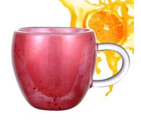 Generisch Tasse à café en forme de cœur, tasse à café isotherme à double couche, 8,7 x 8,1 cm, récipient au design élégant, facile à nettoyer et robuste, verre Java anti-brûlure pour filles, femmes