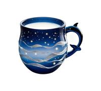 Generisch Tasse à café - Gobelet en verre | Motif dauphin élégant avec bord lisse, toucher léger et look pour boissons, mariages, cadeaux, et adultes, 12 x 8 x 8,5 cm