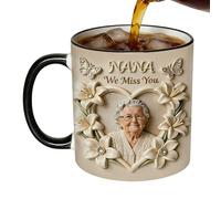 Generisch Tasse à café portable - Décoration d'intérieur en céramique décorative | Grande tasse à eau de 300 ml pour femmes, grand-mère, mère, lait, latte, cappuccino, jus, soda, bière, maison, bureau