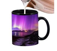 Generisch Tasse à changement de chaleur | Tasse à café en céramique à changement de couleur, design aurores boréales cool café thé magique changement de couleur, tasse en céramique pour filles hommes